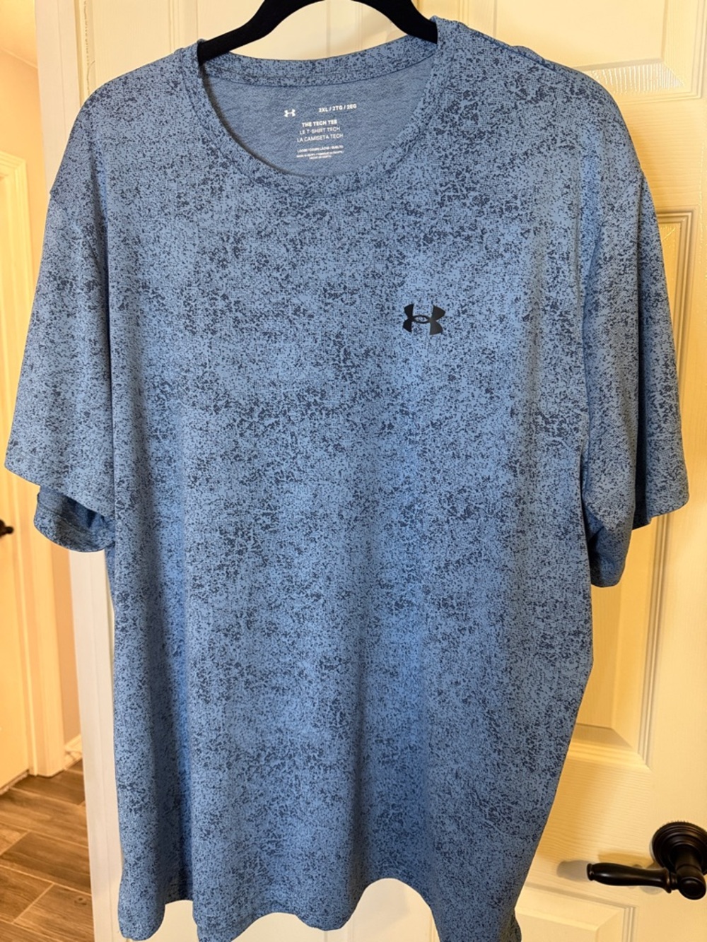 Under Armour Men's Heathered Light Blue The Tech Tee Performance Short